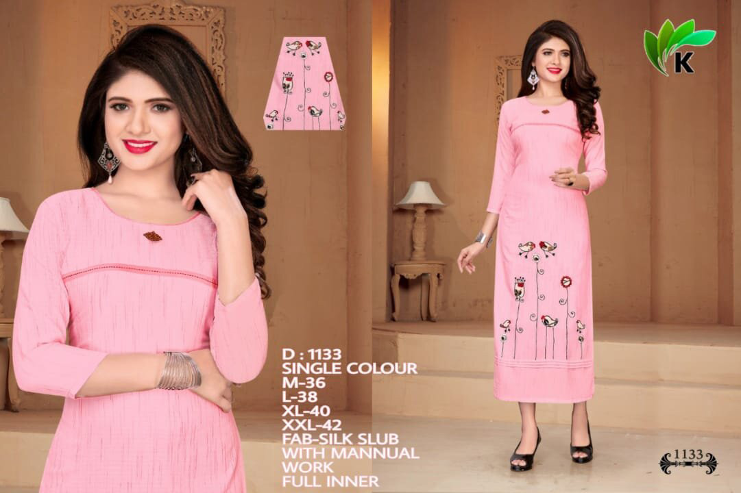 Cotton Silk Handwork Single Design 3 Size Kurti Cotton Silk Handwork Single Design 3 Size Kurti